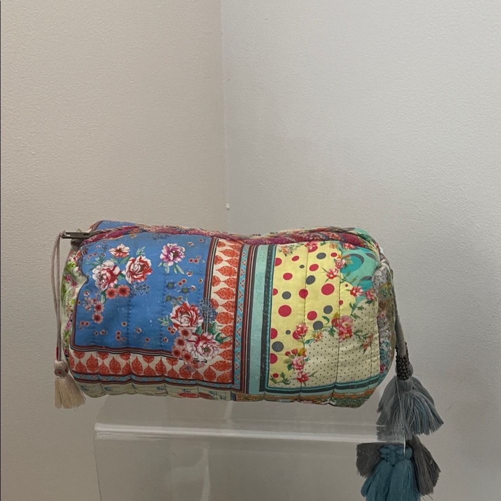 Johnny Was Floral Patchwork Makeup Bag